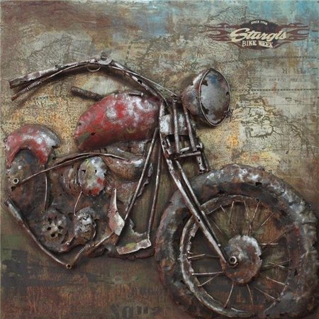 EMPIRE ART DIRECT Empire Art Direct PMO-130311-4040 Primo Mixed Media Hand Painted Iron Wall Sculpture - Motorcycle 2 PMO-130311-4040